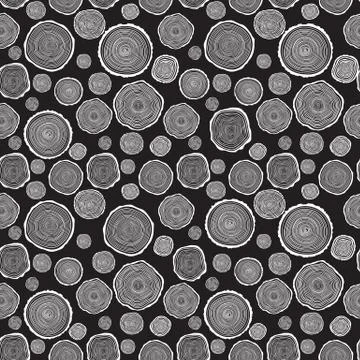 Tree Rings Seamless Vector Pattern Stock Illustration