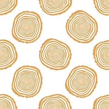 Tree Rings Seamless Vector Pattern. Stock Illustration