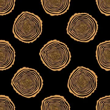 Tree Rings Seamless Vector Pattern. Stock Illustration
