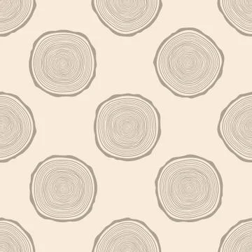 Tree Rings Seamless Vector Pattern. Illustrazione stock