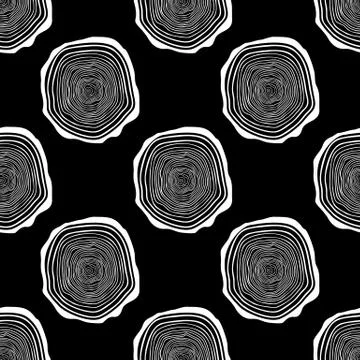 Tree Rings Seamless Vector Pattern. Stock Illustration