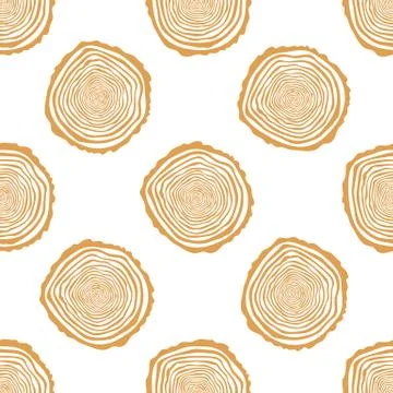 Tree Rings Seamless Vector Pattern. Stock Illustration
