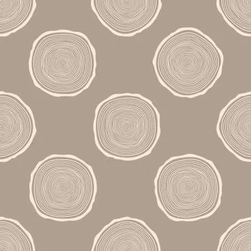 Tree Rings Seamless Vector Pattern. Stock Illustration