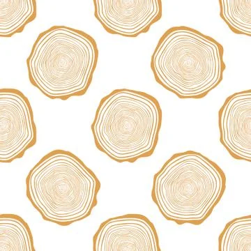 Tree Rings Seamless Vector Pattern. Illustrazione stock