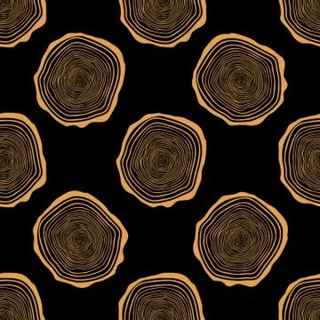 Tree Rings Seamless Vector Pattern. Illustrazione stock