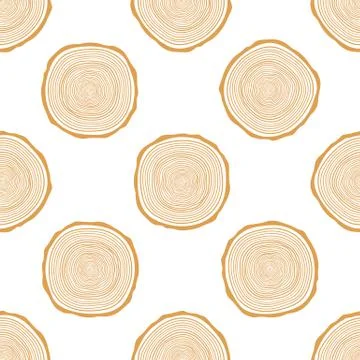 Tree Rings Seamless Vector Pattern. Stock Illustration