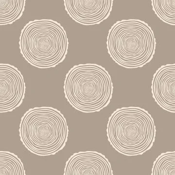 Tree Rings Seamless Vector Pattern. Stock Illustration