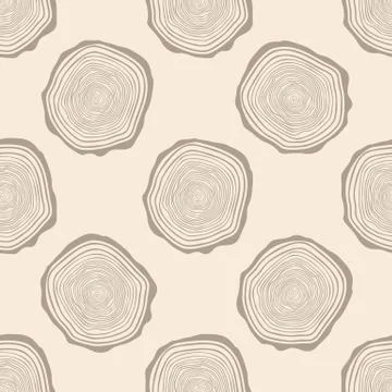 Tree Rings Seamless Vector Pattern. Illustrazione stock