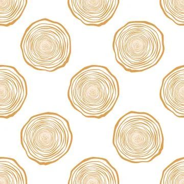 Tree Rings Seamless Vector Pattern. Stock Illustration
