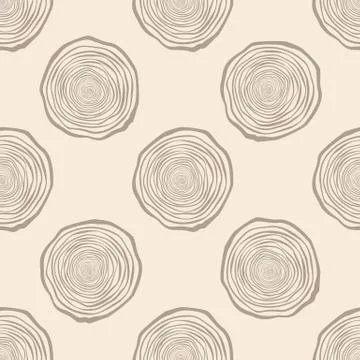 Tree Rings Seamless Vector Pattern. Stock Illustration