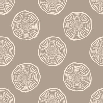 Tree Rings Seamless Vector Pattern. Stock Illustration