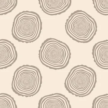 Tree Rings Seamless Vector Pattern. Stock Illustration