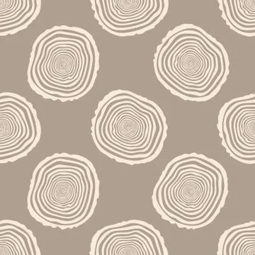 Tree Rings Seamless Vector Pattern. Stock Illustration