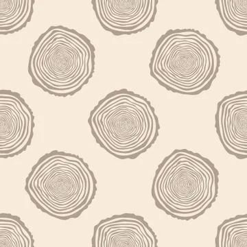 Tree Rings Seamless Vector Pattern. Stock Illustration