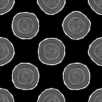 Tree Rings Seamless Vector Pattern. Stock Illustration