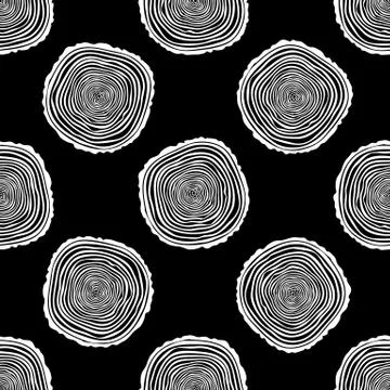 Tree Rings Seamless Vector Pattern. Stock Illustration