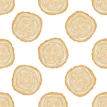 Tree Rings Seamless Vector Pattern. Stock Illustration