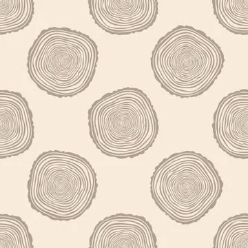 Tree Rings Seamless Vector Pattern. Stock Illustration