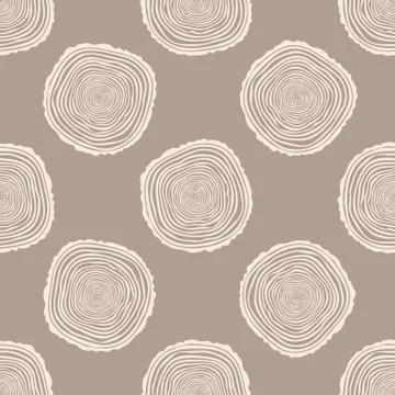 Tree Rings Seamless Vector Pattern. Stock Illustration