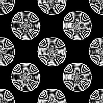 Tree Rings Seamless Vector Pattern. Illustrazione stock