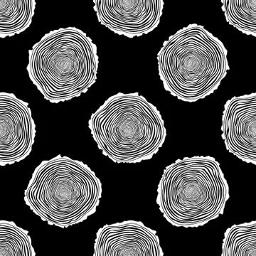 Tree Rings Seamless Vector Pattern. Stock Illustration