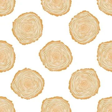 Tree Rings Seamless Vector Pattern. Stock Illustration