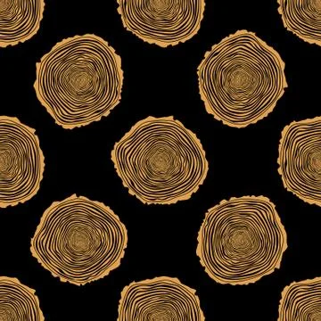 Tree Rings Seamless Vector Pattern. Stock Illustration