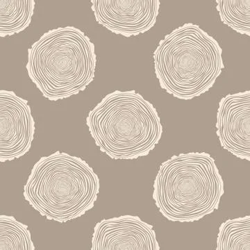 Tree Rings Seamless Vector Pattern. Stock Illustration