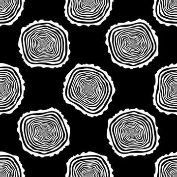 Tree Rings Seamless Vector Pattern. Stock Illustration