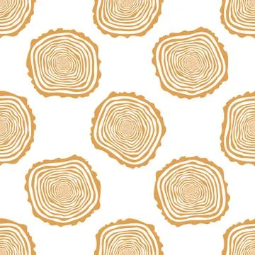 Tree Rings Seamless Vector Pattern. Illustrazione stock