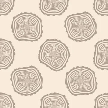 Tree Rings Seamless Vector Pattern. Stock Illustration