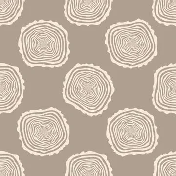Tree Rings Seamless Vector Pattern. Stock Illustration