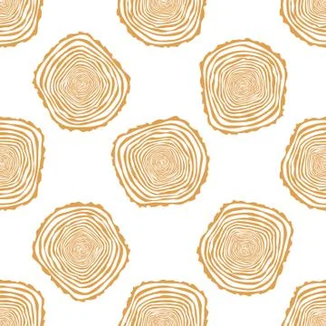 Tree Rings Seamless Vector Pattern. Stock Illustration