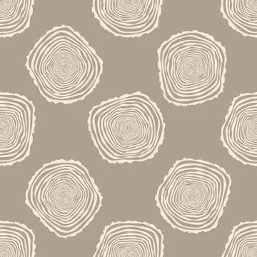 Tree Rings Seamless Vector Pattern. Stock Illustration