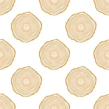 Tree Rings Seamless Vector Pattern. Stock Illustration