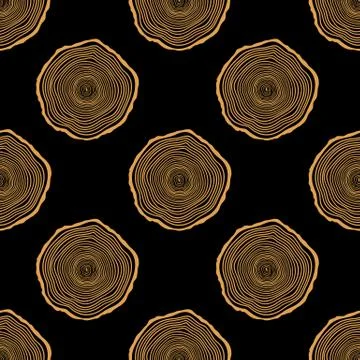 Tree Rings Seamless Vector Pattern. Stock Illustration