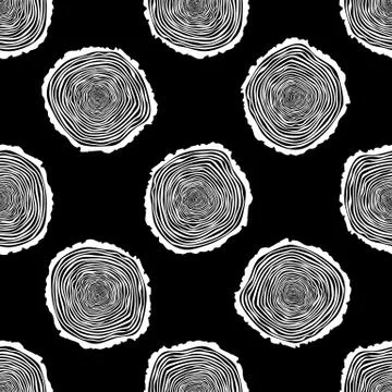 Tree Rings Seamless Vector Pattern. Stock Illustration