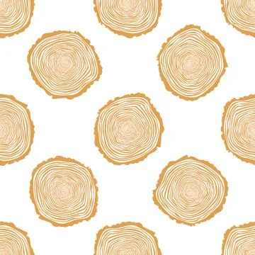 Tree Rings Seamless Vector Pattern. Stock Illustration