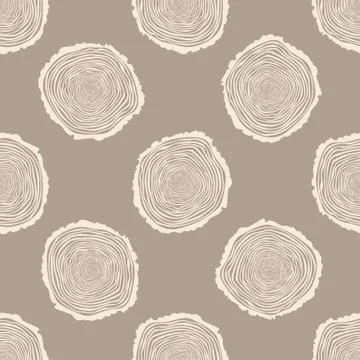 Tree Rings Seamless Vector Pattern. Illustrazione stock