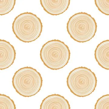 Tree Rings Seamless Vector Pattern. Stock Illustration