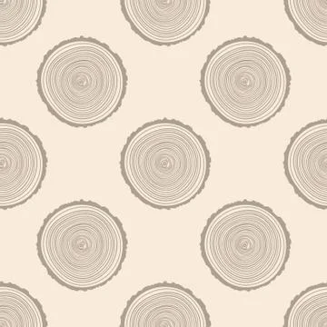Tree Rings Seamless Vector Pattern. Stock Illustration