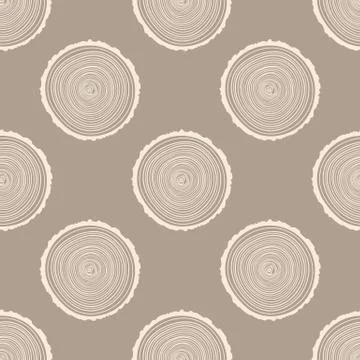 Tree Rings Seamless Vector Pattern. Stock Illustration