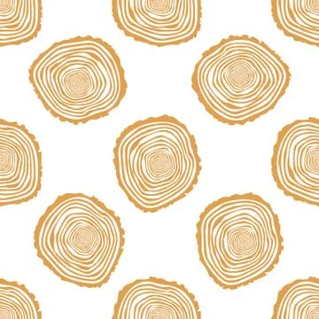 Tree Rings Seamless Vector Pattern. Stock Illustration