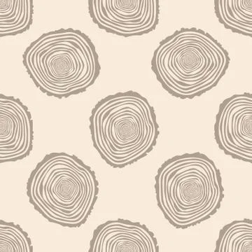 Tree Rings Seamless Vector Pattern. Illustrazione stock