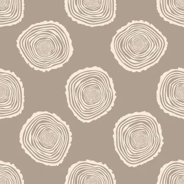 Tree Rings Seamless Vector Pattern. Stock Illustration
