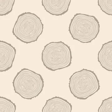Tree Rings Seamless Vector Pattern. Stock Illustration