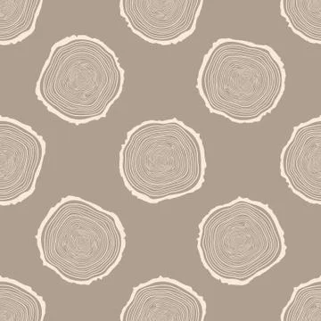 Tree Rings Seamless Vector Pattern. Stock Illustration