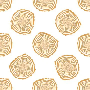 Tree Rings Seamless Vector Pattern. Illustrazione stock