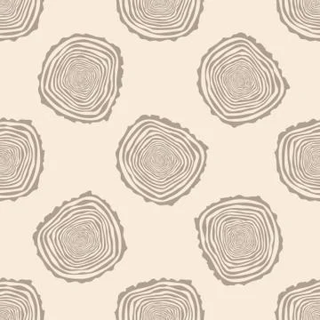 Tree Rings Seamless Vector Pattern. Stock Illustration
