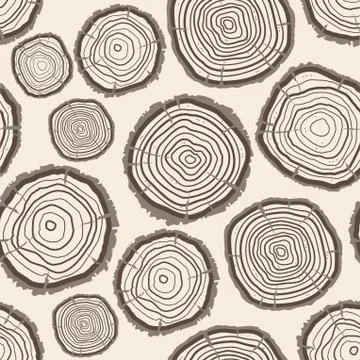 Tree Rings Trunk Pattern Background. Vector Stock Illustration